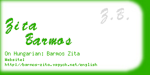 zita barmos business card